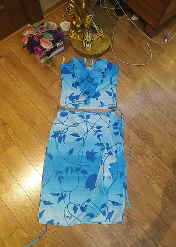 36 Beden Mavi crop etek takımı 36 beden