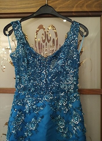 Mavi her yeri işlemeli altı t?l özel dikim tuvalet 36 beden  - Görsel 7