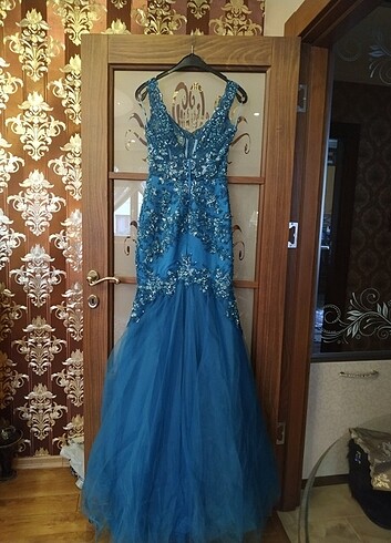 Mavi her yeri işlemeli altı t?l özel dikim tuvalet 36 beden  - Görsel 11