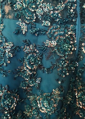 Mavi her yeri işlemeli altı t?l özel dikim tuvalet 36 beden  - Görsel 13