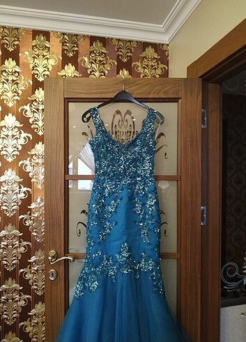 Mavi her yeri işlemeli altı t?l özel dikim tuvalet 36 beden  - Görsel 14