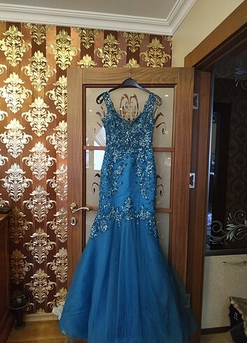 Mavi her yeri işlemeli altı t?l özel dikim tuvalet 36 beden  - Görsel 15