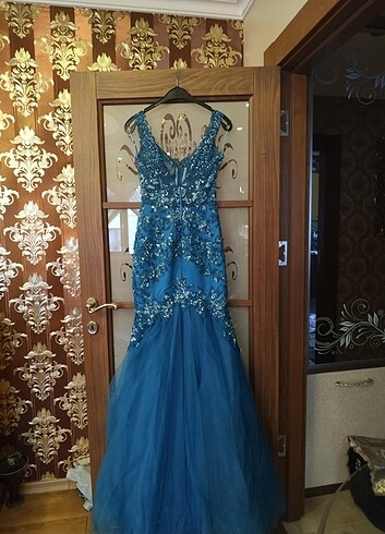 Mavi her yeri işlemeli altı t?l özel dikim tuvalet 36 beden  - Görsel 18
