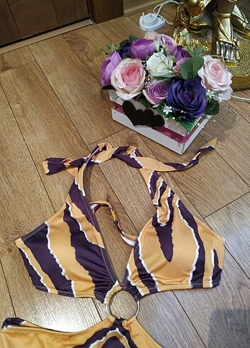 Sarılı kahveli mayokini 40 beden 0 dır - Görsel 4