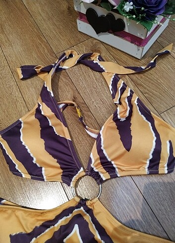 Sarılı kahveli mayokini 40 beden 0 dır - Görsel 3