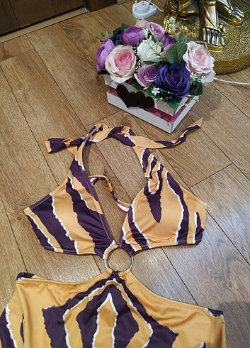 Sarılı kahveli mayokini 40 beden 0 dır - Görsel 6