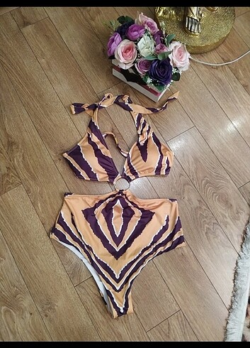 Sarılı kahveli mayokini 40 beden 0 dır - Görsel 2