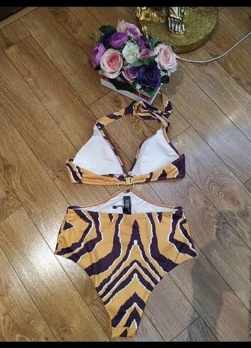 Sarılı kahveli mayokini 40 beden 0 dır - Görsel 8