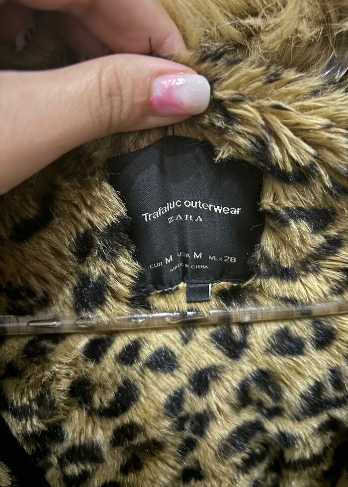 Zara kalın leopar kürklü parka - Görsel 3
