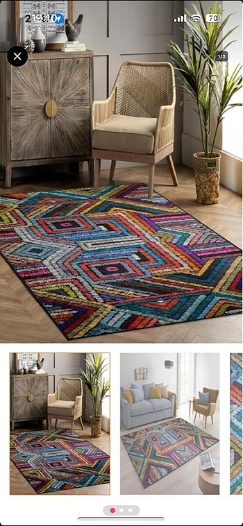 Desenli ince hali kilim