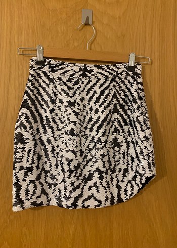 ILÂ MARKA Zebra Desenli Kısa Pilili Mini Etek