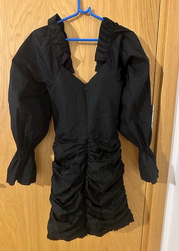 NAIA MARKA Siyah Drapeli V Yaka Mini Elbise - Görsel 10