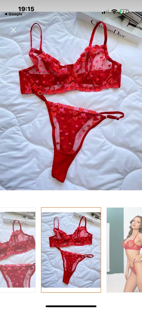 Nakışlı Kırmızı Midi Sütyen Takımı - Görsel 2