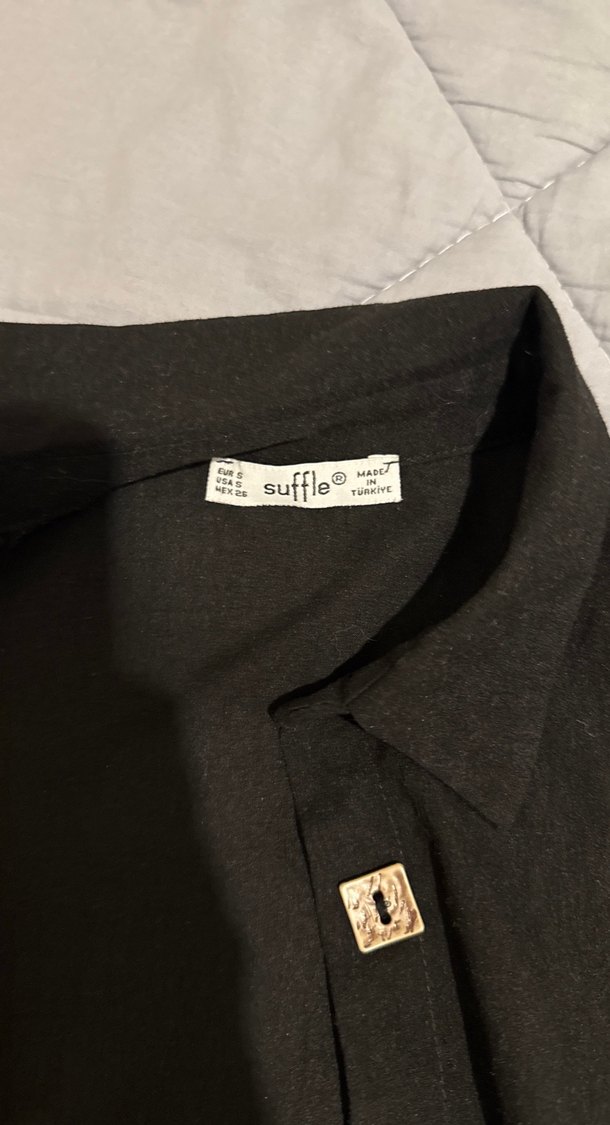 Siyah Kısa Kollu Uzun elbise - Görsel 3