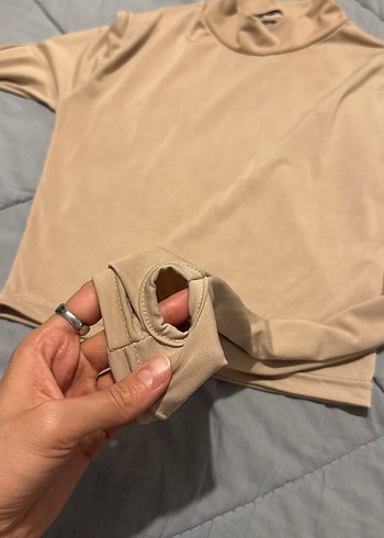 Kız Çocuk Bej Uzun Kollu Basic Tişört - Görsel 2