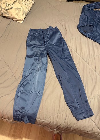 Düğmeli, Midi Boy, kadın saten takım - Görsel 5