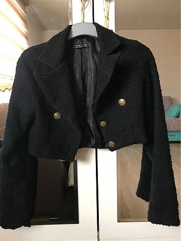 Blazer crop ceket