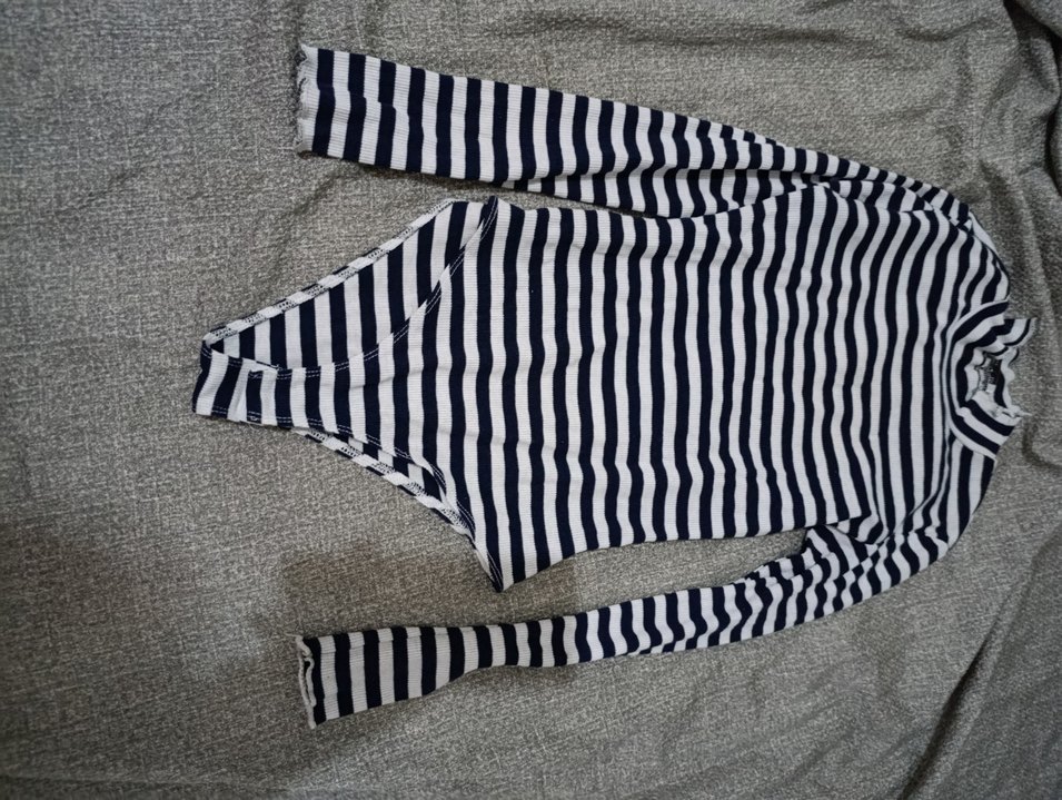 Kadın Çizgili Uzun Kollu Gri Tulum - Görsel 2