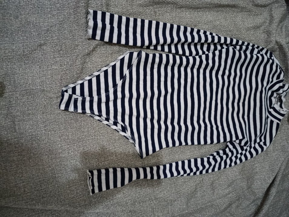 Kadın Çizgili Uzun Kollu Gri Tulum - Görsel 3