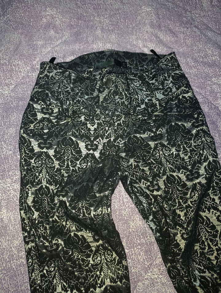 Dantel Detaylı Yılan Desenli Kadın Pantolon - Görsel 2