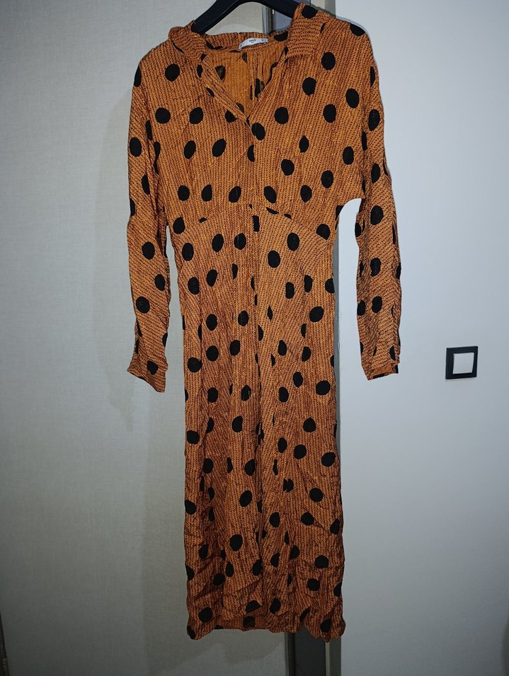 Düğmeli Uzun Kollu elbise - Görsel 3