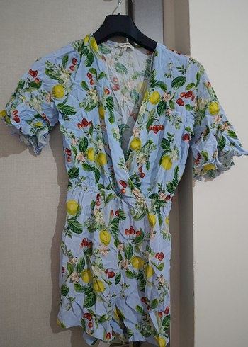 Kadın Bohem Kısa Kollu Mini Tulum - Görsel 3