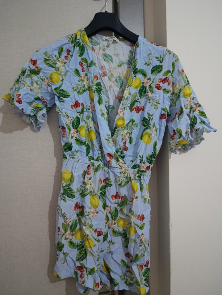 Kadın Bohem Kısa Kollu Mini Tulum - Görsel 3