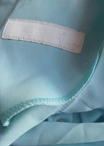 Uzun Kollu Turkuaz Dökümlü Uzun Elbise - Görsel 2