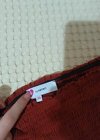 kiremit rengi straplez kadın bluz - Görsel 2