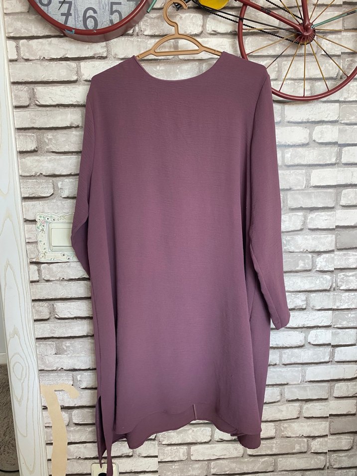 Mor Uzun Kollu Salaş Tunik - Görsel 2