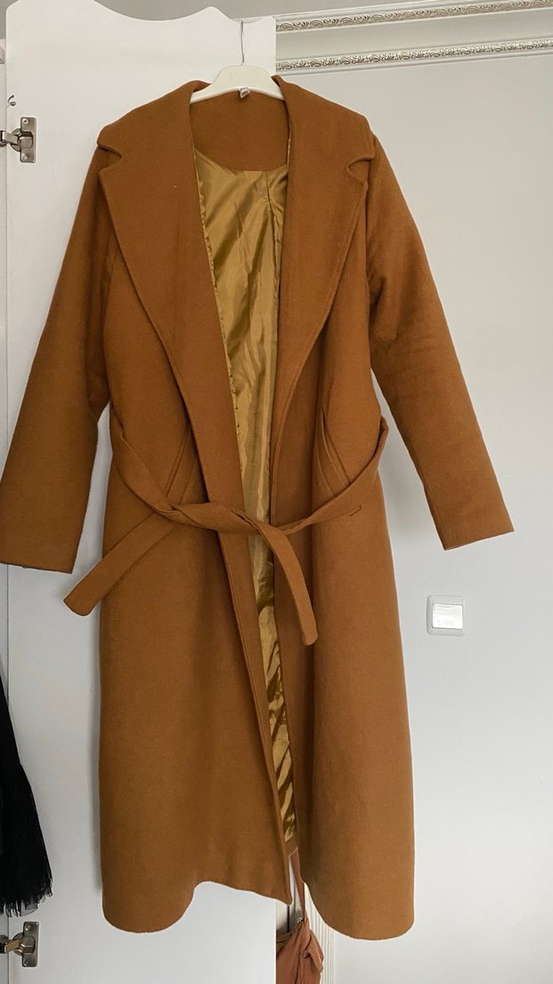 Kadın Kahverengi  Uzun Kaban - Görsel 2