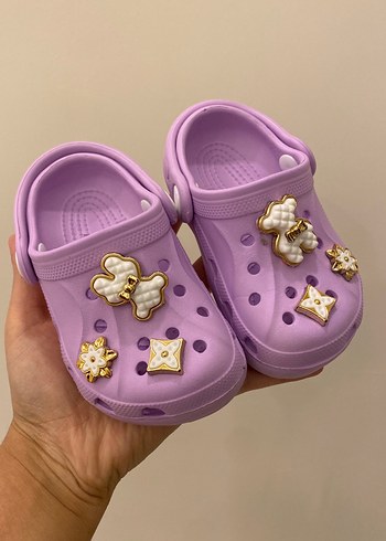 Pul İşlemeli Mor Kız Çocuk Terlikleri - Görsel 2