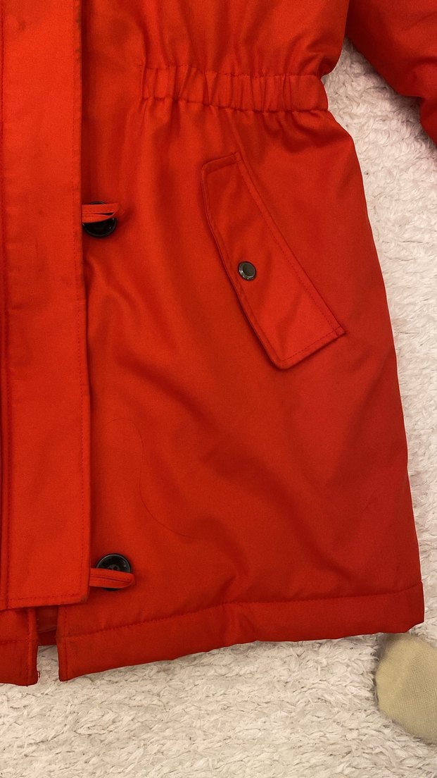 Kürklü Kırmızı Kadın Kışlık Mont - Görsel 3