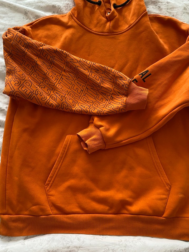 Turuncu Kapüşonlu erkek Sweatshirt - Görsel 3