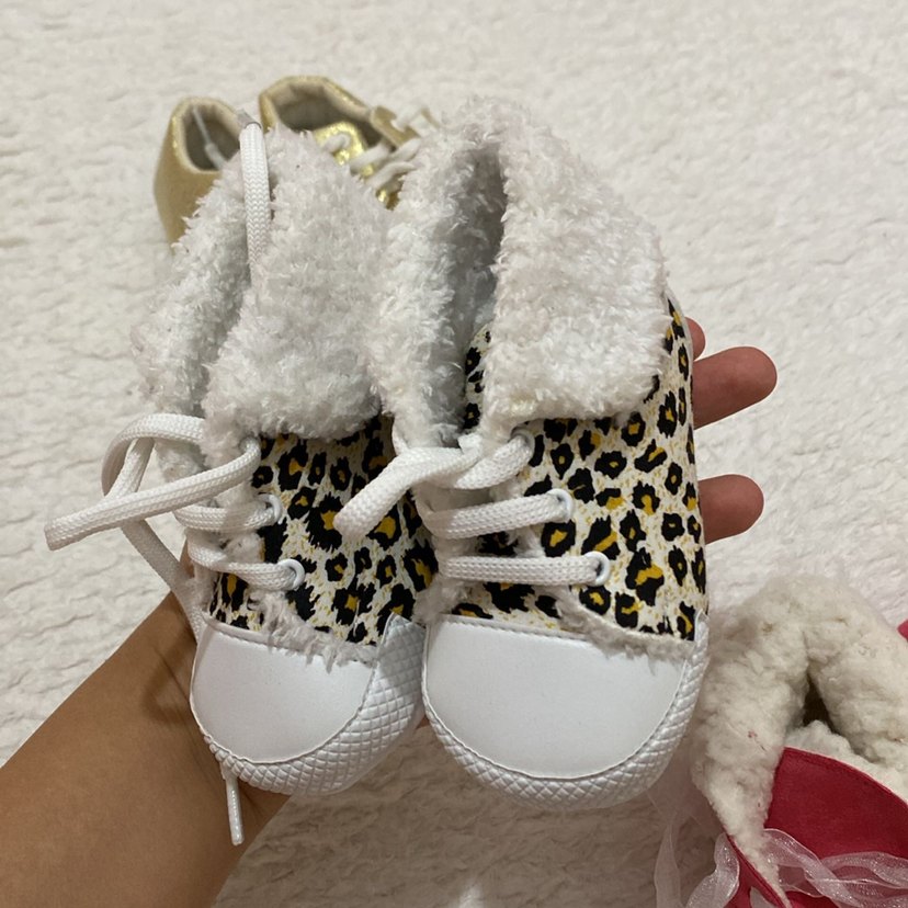 Pembe Kürklü Nakışlı Bebek İlk Adım Ayakkabısı - Görsel 2