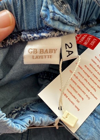 Kızlar İçin Fırfırlı Denim Salopet - Görsel 5