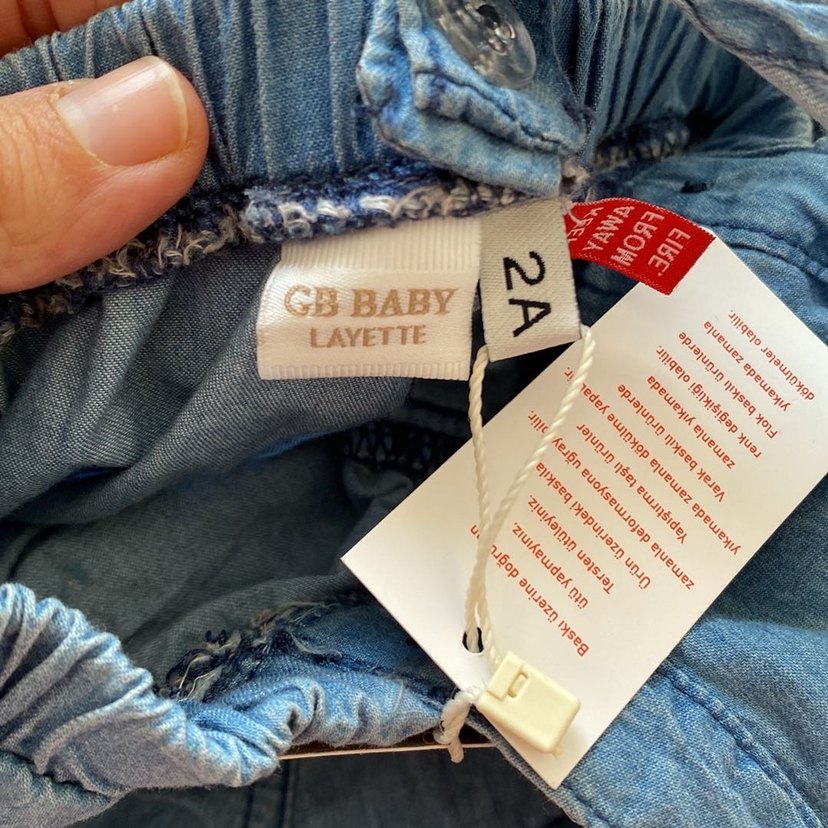 Kızlar İçin Fırfırlı Denim Salopet - Görsel 5