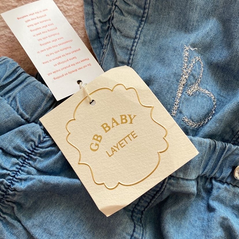 Kızlar İçin Fırfırlı Denim Salopet - Görsel 4