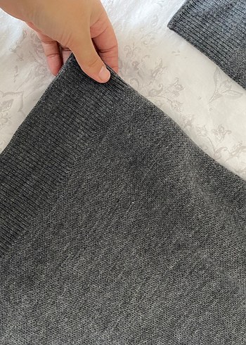 Gri Nakışlı Balıkçı Yaka Kadın Kazak - Görsel 3