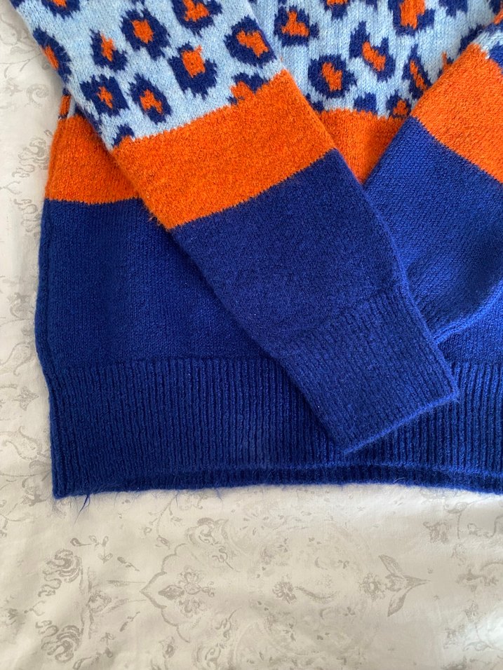 Renkli Desenli Örgü Kadın Kazak - Görsel 3