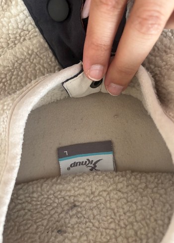 Düğmeli Bej erkek  Polar Mont - Görsel 3