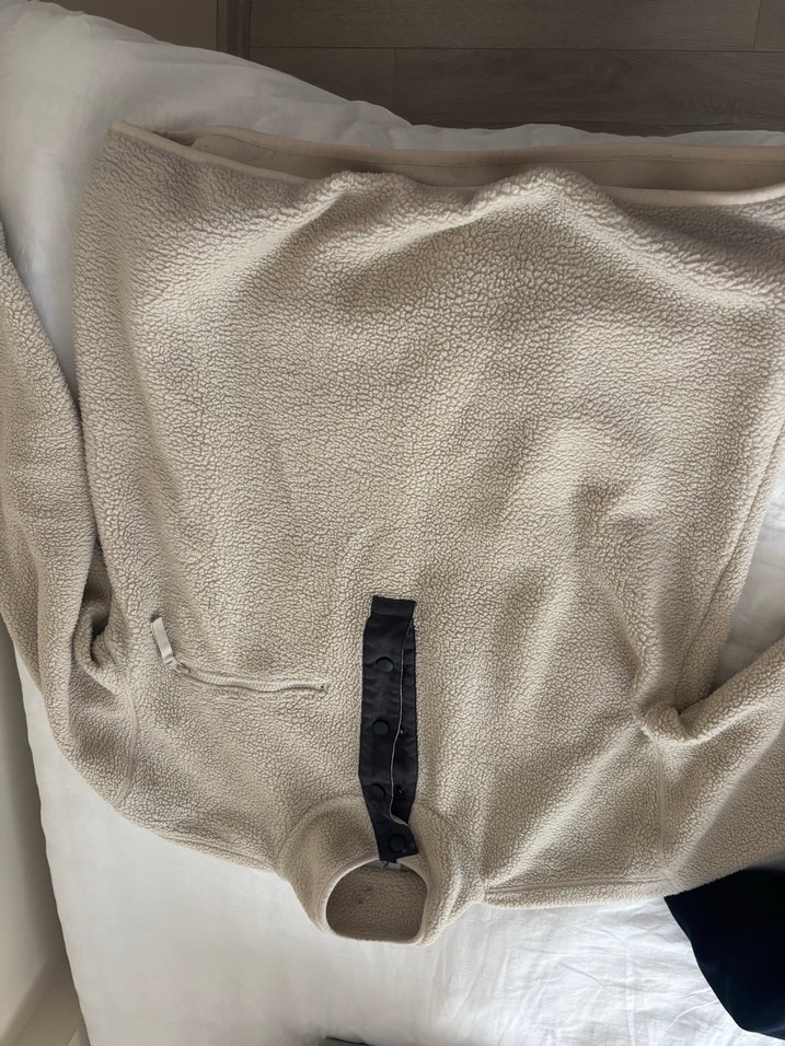 Düğmeli Bej erkek  Polar Mont - Görsel 4