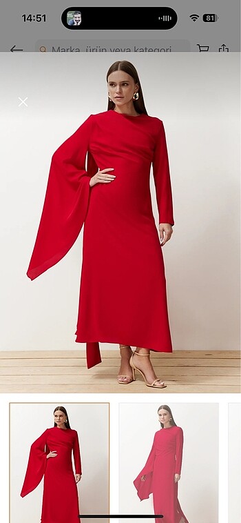 Trendyol modest kırmızı abiye