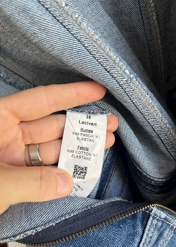 38 Beden lacivert Renk Kadın Lacivert Denim Midi Salopet
