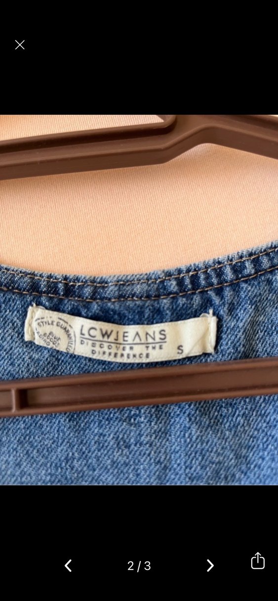 Kadın Mavi Denim Kısa Salopet - Görsel 2