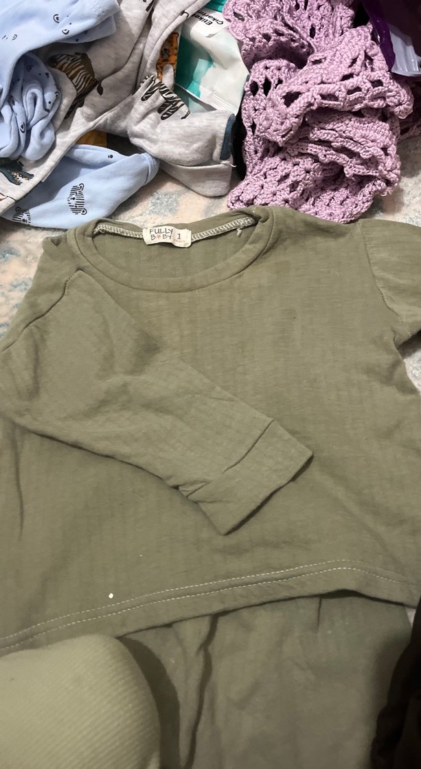 Uzun Kollu Düğmeli Bebek Hastane Kıyafeti - Görsel 3