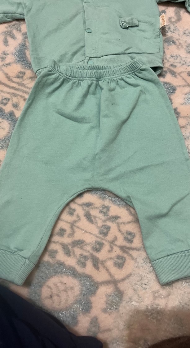 Düğmeli Kapüşonlu Bebek Erkek Takımı - Görsel 2