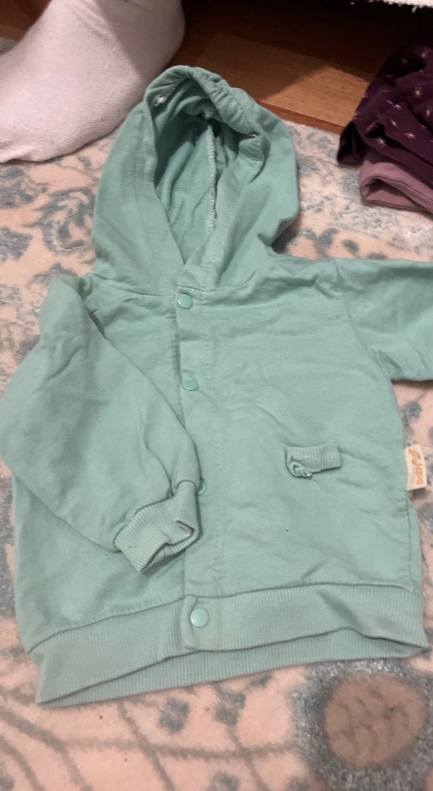 Düğmeli Kapüşonlu Bebek Erkek Takımı - Görsel 3