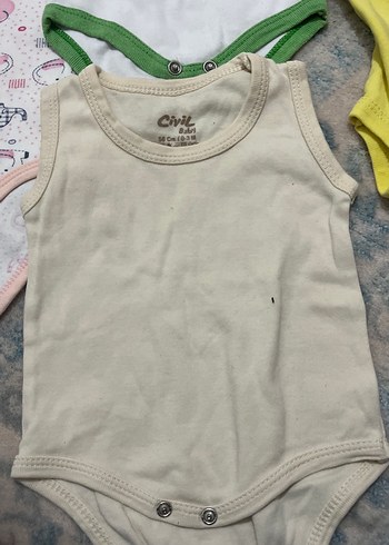 Çok Renkli Kız Bebek Kolsuz Body, Düğmeli - Görsel 3