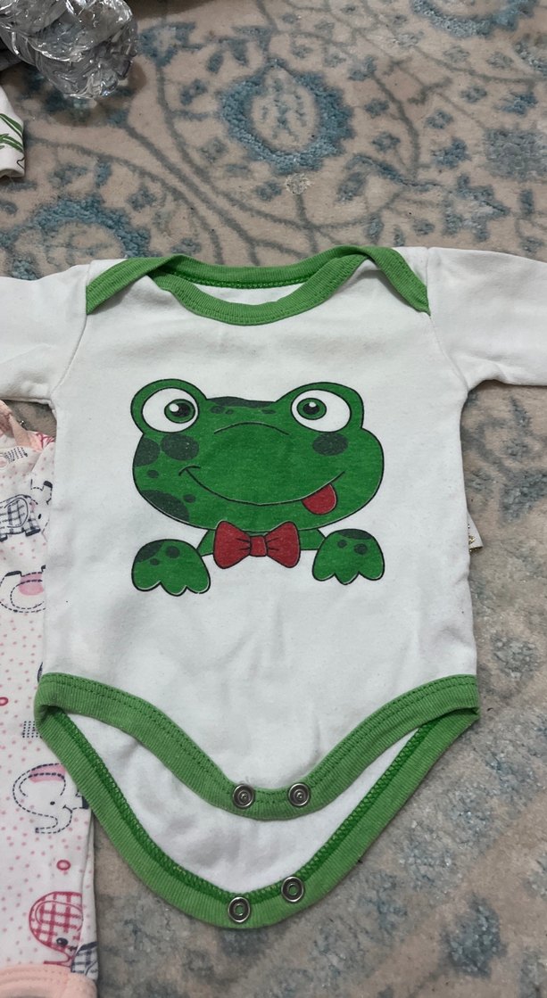 Çok Renkli Kız Bebek Kolsuz Body, Düğmeli - Görsel 5